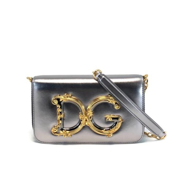 DOLCE And GABBANA DG Girls Small Metallic Napa Shoulder Bag - Picture 2 of 16